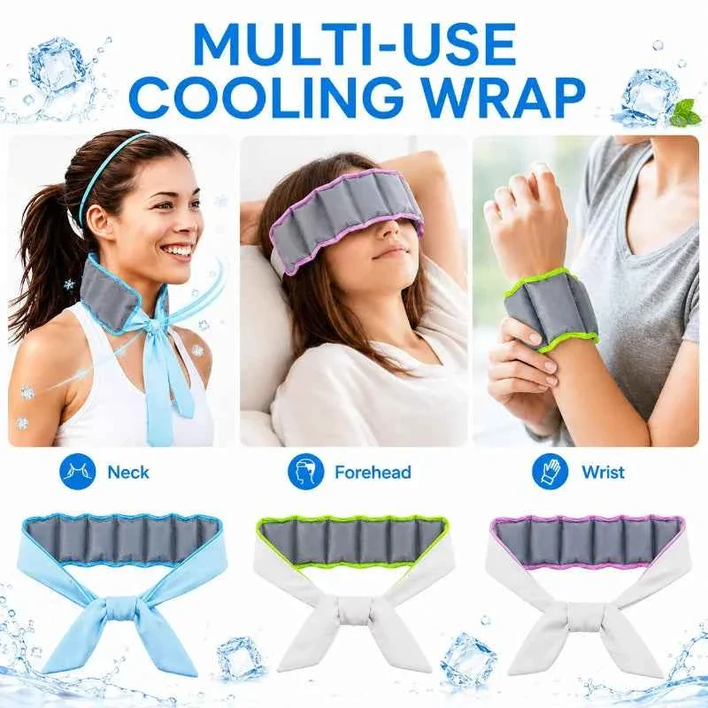 Environmentally Friendly Reusable Cooling Ice Scarf Neck Wrap – Adjustable Cooling Wrap for Hiking Running Outdoor Activities Safe