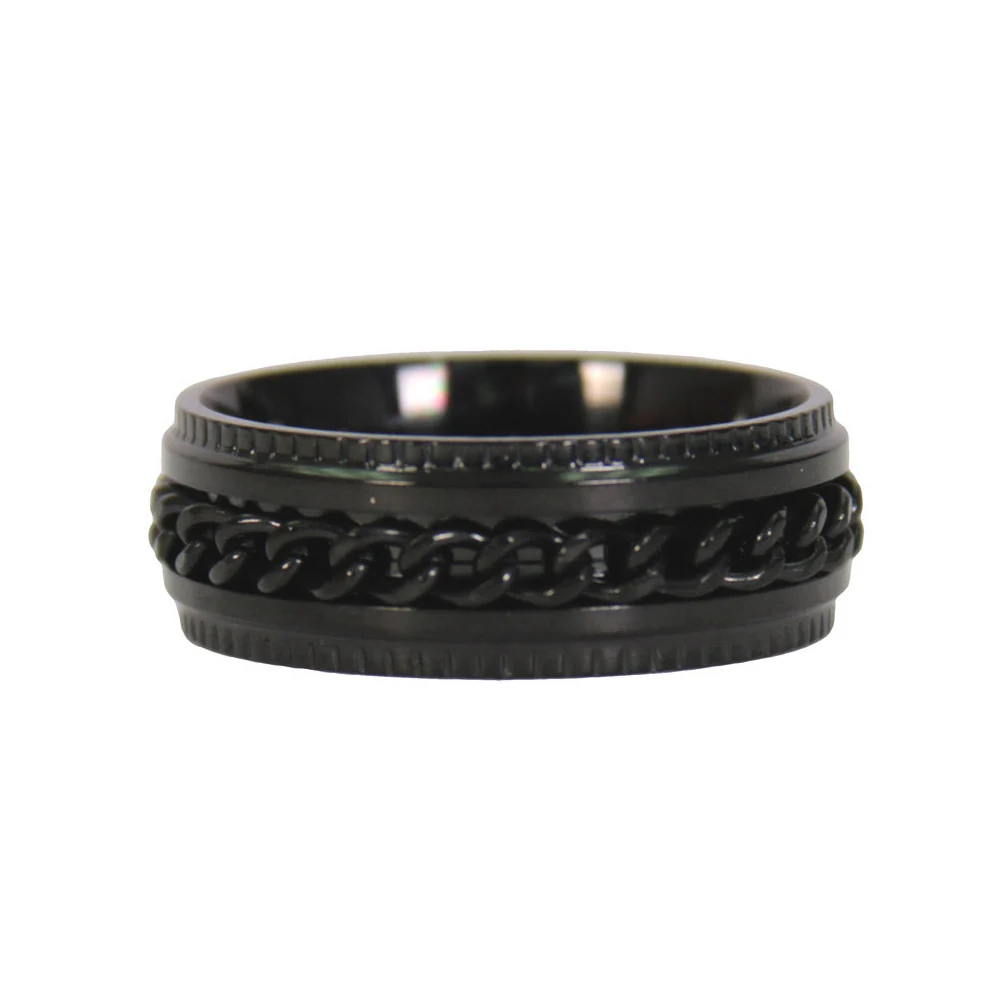 Powerful Hot Leathers JWR2145 Men’s Black ‘Cuban Link’ Stainless Steel Ring Advanced