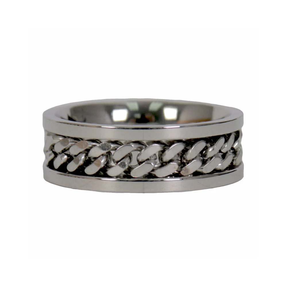 Dependable Hot Leathers JWR2144 Men’s Silver ‘Cuban Link’ Stainless Steel Ring User-Friendly