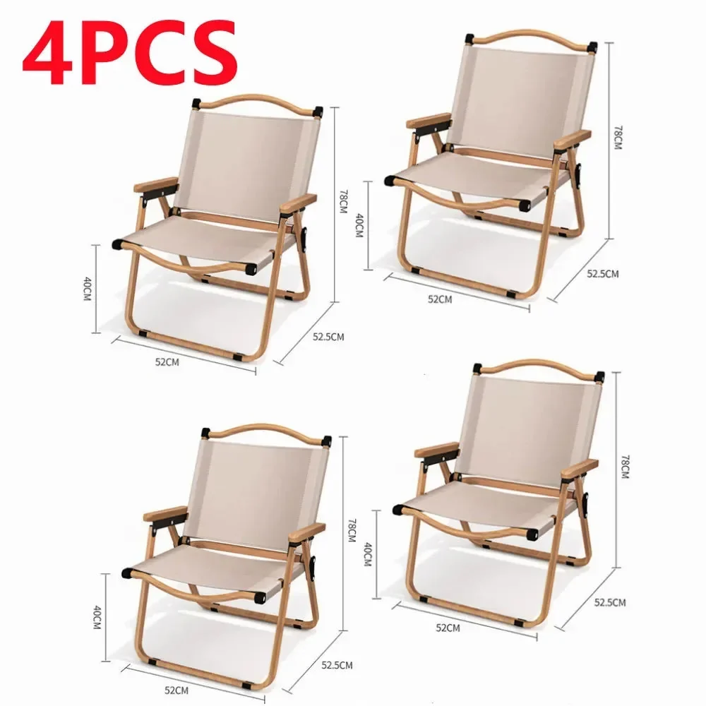 Prestigious Folding Camping Chair Aluminium Wood Grain Mesh 1 2 4 Pack Recyclable