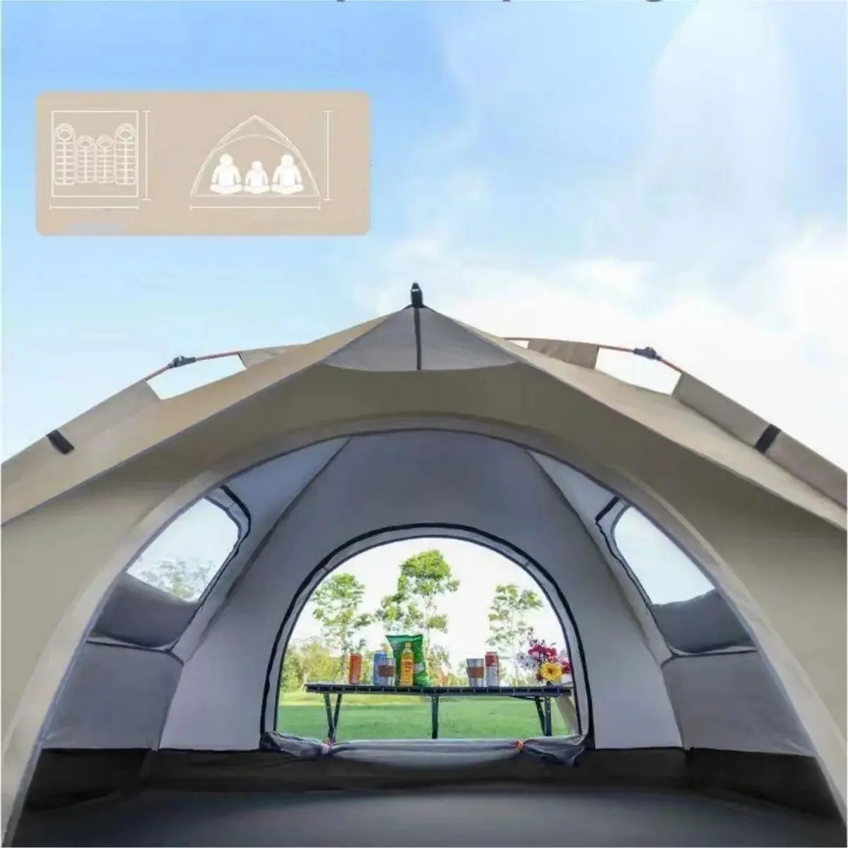 First-Class 2-Person Automatic Pop-Up Camping Tent Waterproof Excellent