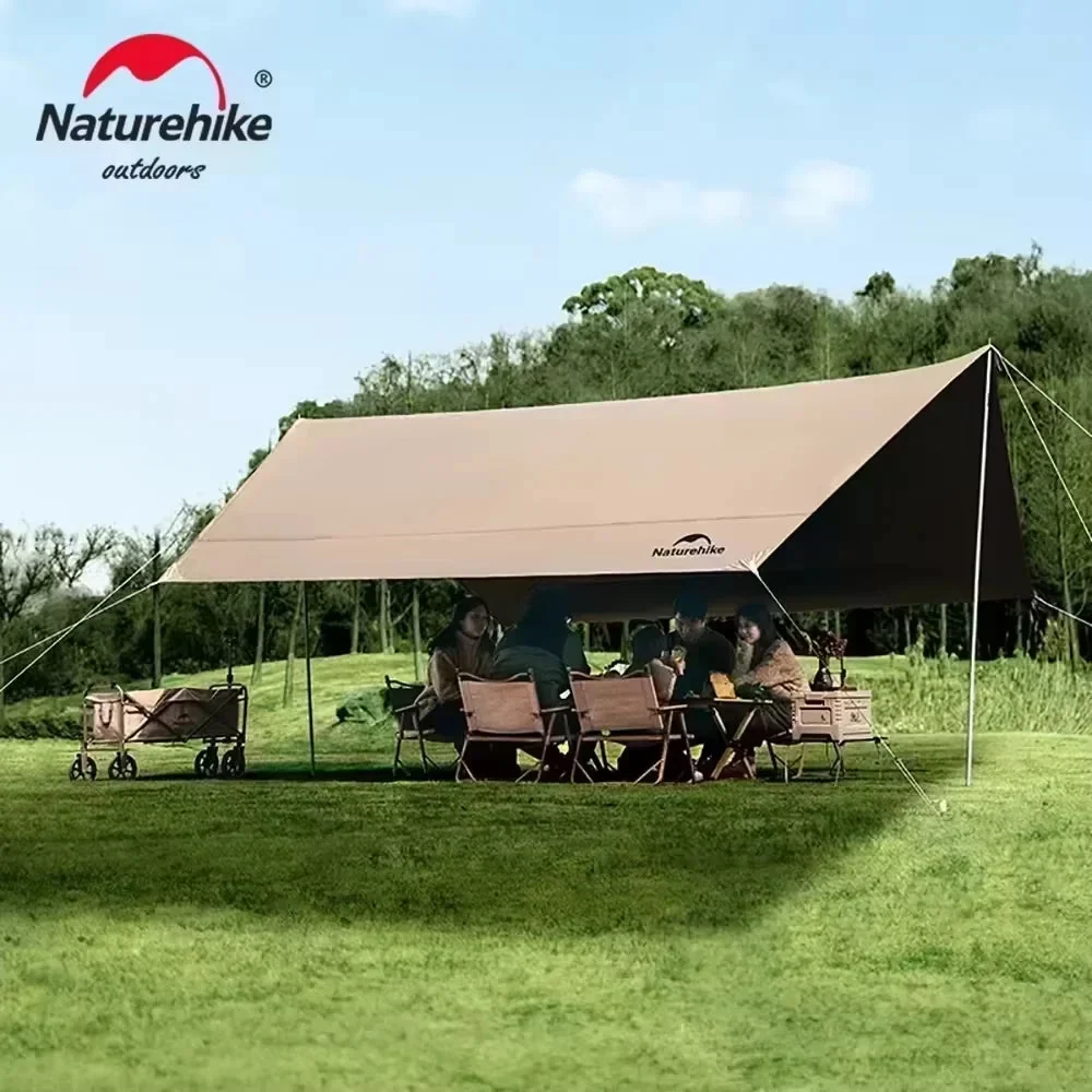 Flexible Naturehike Large Camping Sun Shelter – 10–12 Person Awning Canopy with Vinyl Coating 17m² Coverage Professional
