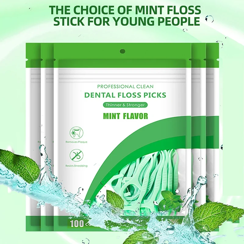 Soft 500pcs Mint Mouth Dental Floss – Disposable Interdental Cleaning Floss Sticks Sophisticated
