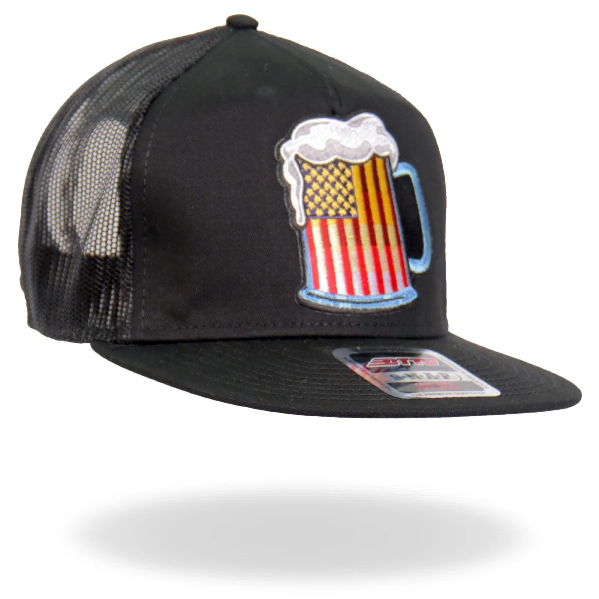 Certified Hot Leathers GSH2021 Beer Mug Flag Snapback Adjustable Hat Premium Material