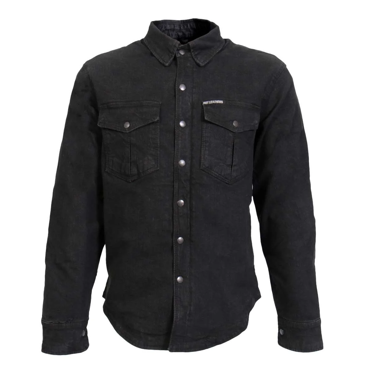 Functional Hot Leathers JKM3009 Men’s Black Denim CE Armored Flannel Motorcycle Shirt Jacket – Aramid Fiber Reinforced Fast