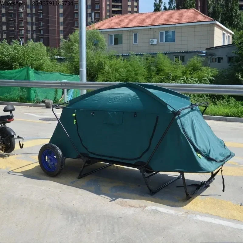 Reliable Single-Person Cycling Hiking Trailer Tent – Automatic Pop-Up Camping Tent for Overnight Adventures Crafted