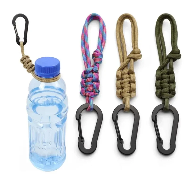 Relaxed Hands- Water Bottle Holder Lanyard with Carabiner Clip – Adjustable Woven Strap for Hiking Camping Daily Carry Elite