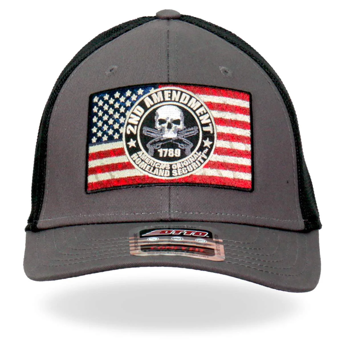 Modern Hot Leathers GSH1022 2nd Amendment Flag Trucker Hat Original