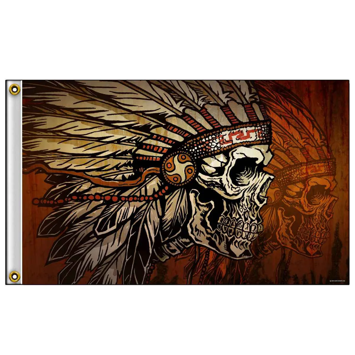 Reusable Hot Leathers FGA1081 Headdress Earthtones Flag 3 X5 Safe