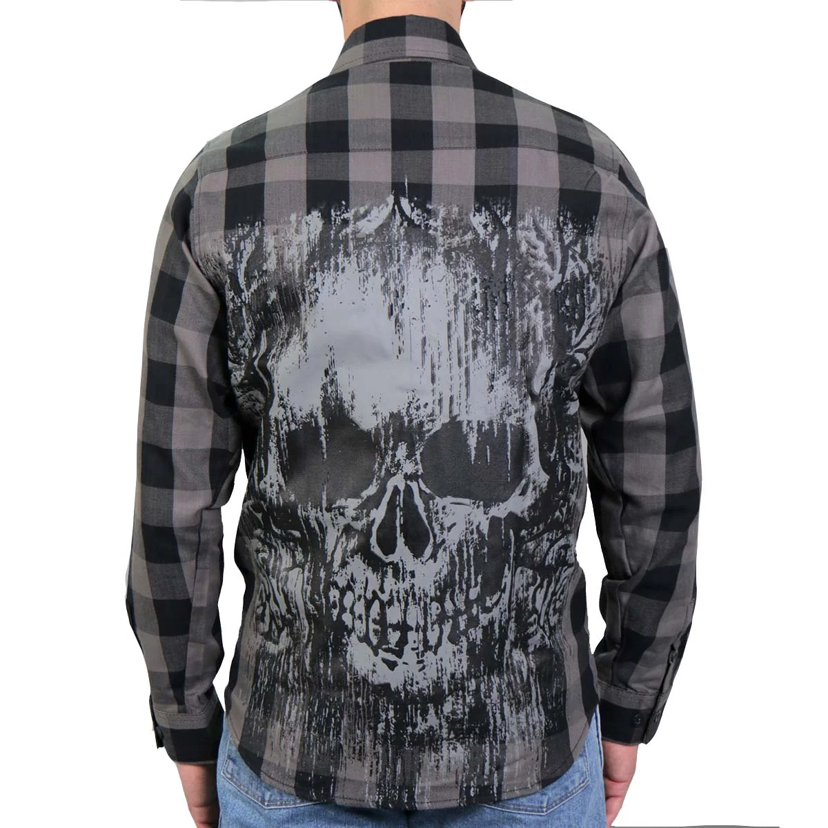 Durable Hot Leathers FLM2101 Men’s Grave Rub Flannel Long Sleeve Shirt Proven