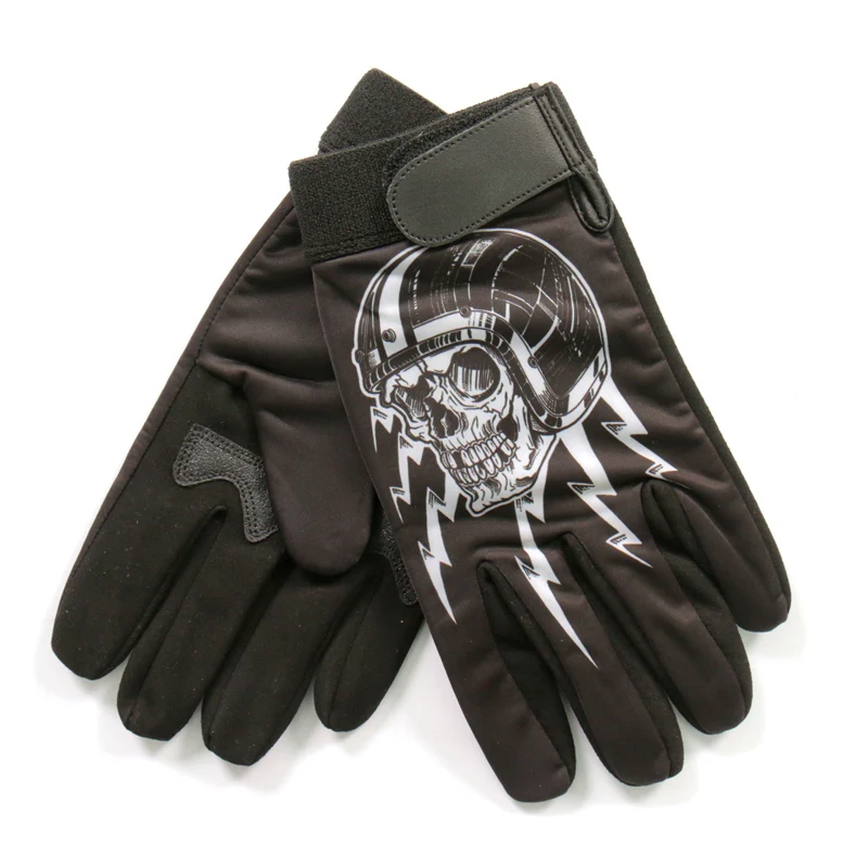 Eco-Friendly Hot Leathers GVM3005 Sublimated 3 4 Skull Mechanics Glove Safe
