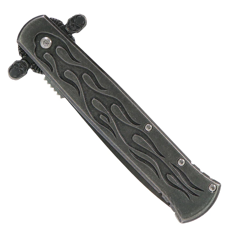 Premium Material Hot Leathers KNA1114 Knife Flame Stonewash 5 Original Design