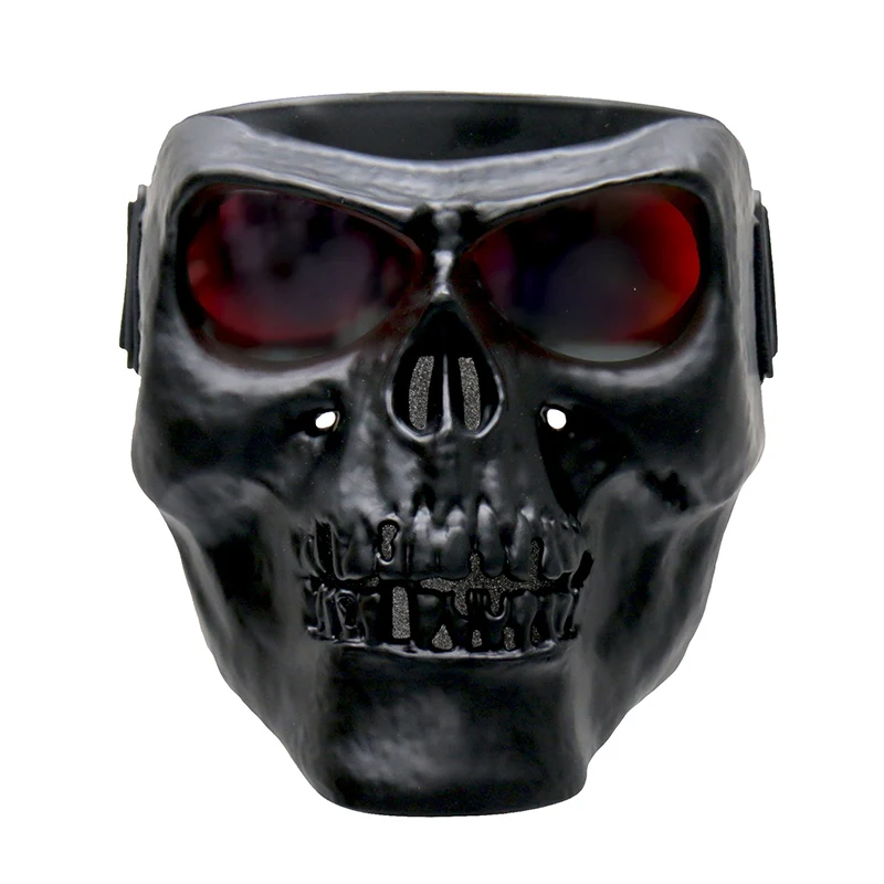 Elite Hot Leathers FMP1004 ‘Black Skull’ Polypro Face Mask with G-Tech Lenses Pure
