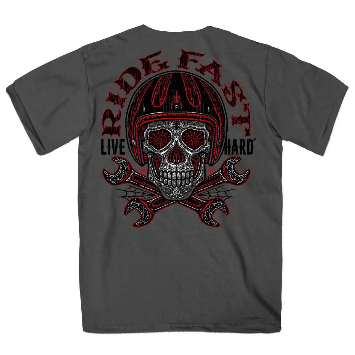Easy-to-Use Hot Leathers GMD1480 Men’s Sugar Wrenches Charcoal Short Sleeve T-Shirt Expertly Made