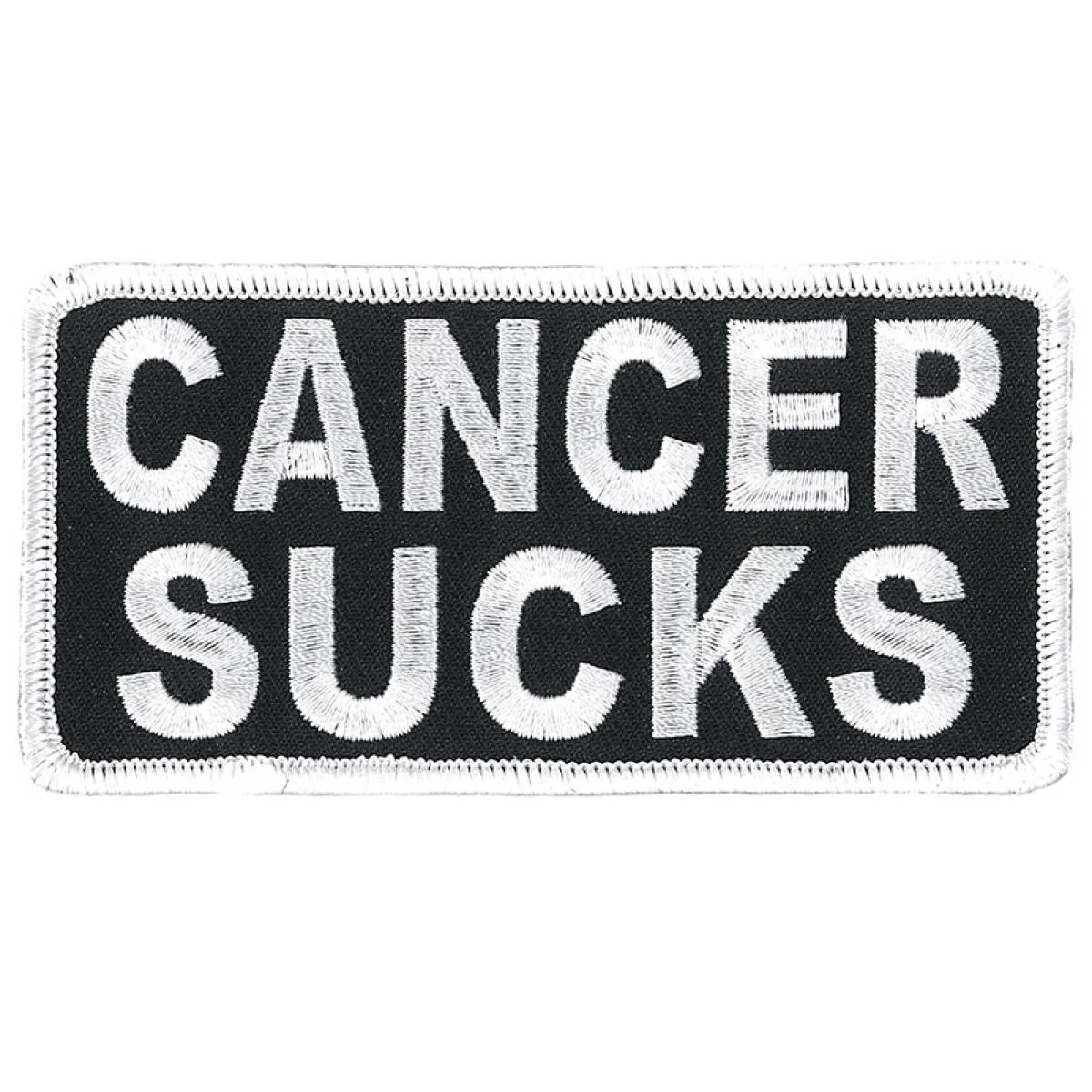 Healthy Hot Leathers PPL9815 Cancer Sucks 4 x 2 White Patch High-Grade