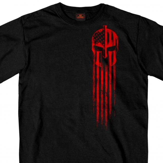 Sustainable Hot Leathers GMD1468 Men’s Red Warrior Skull Flag Black T-Shirt Reusable
