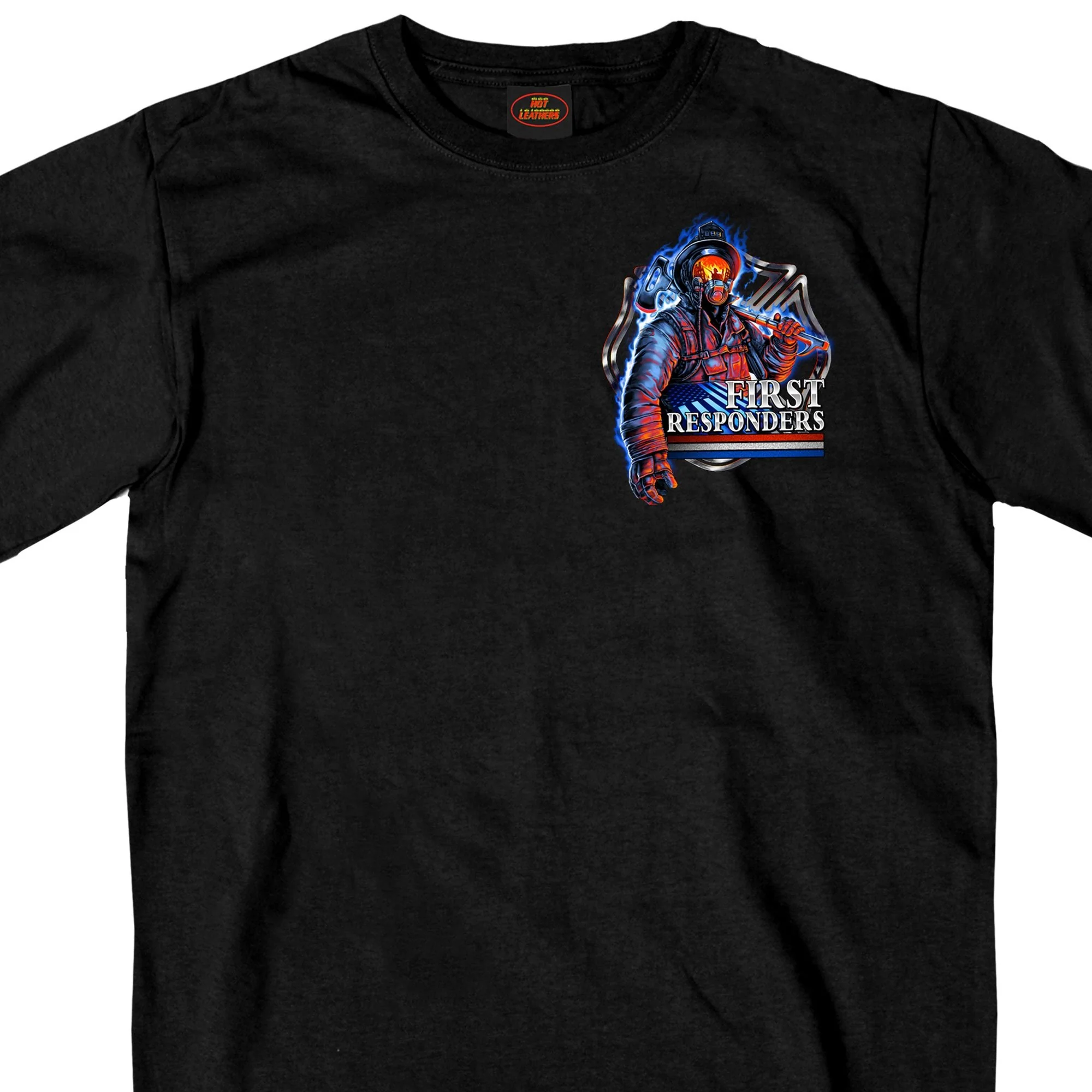 Secure Hot Leathers GMD1450 Men’s Brotherhood of First Responders Fireman Black T-Shirt Contemporary