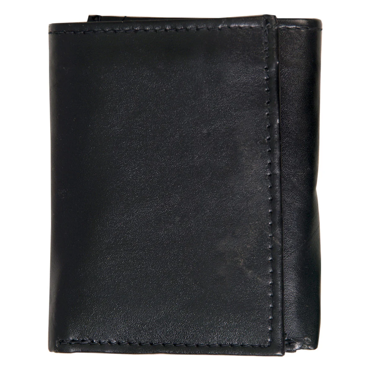 Innovative Hot Leathers WLD1011 Black Leather Tri-Fold Wallet Genuine