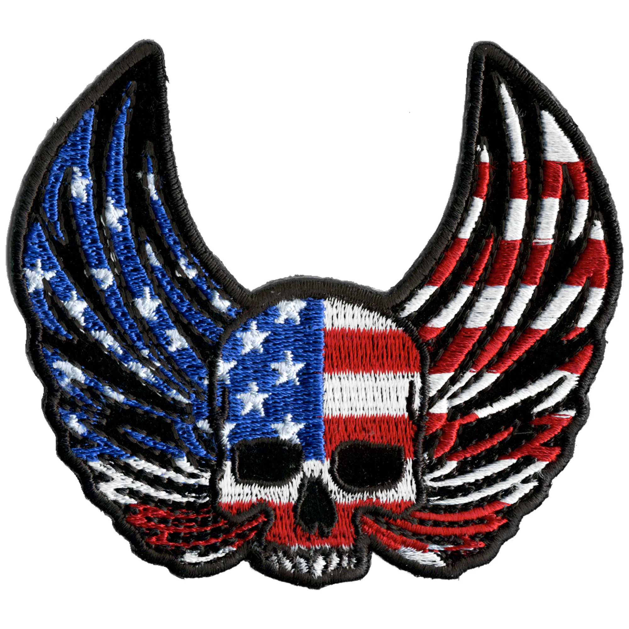 Expertly Made Hot Leathers PPA9780 Skull Wings Flag 4 x3 Patch Reusable