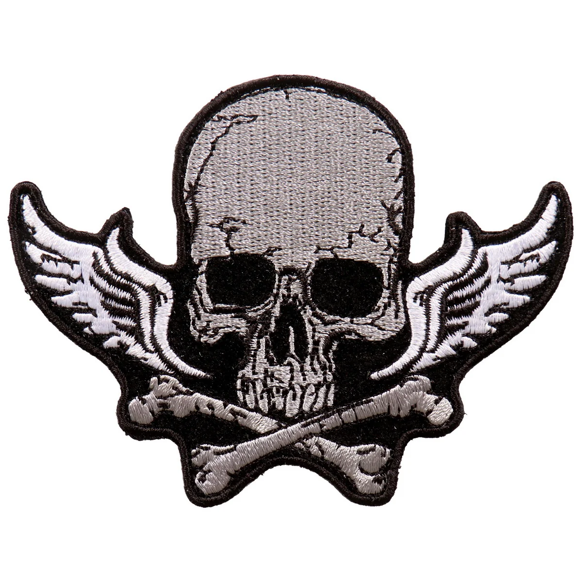 Environmentally Friendly Hot Leathers PPA9640 Skull Bones and Wings 4 x3 Patch Relaxed
