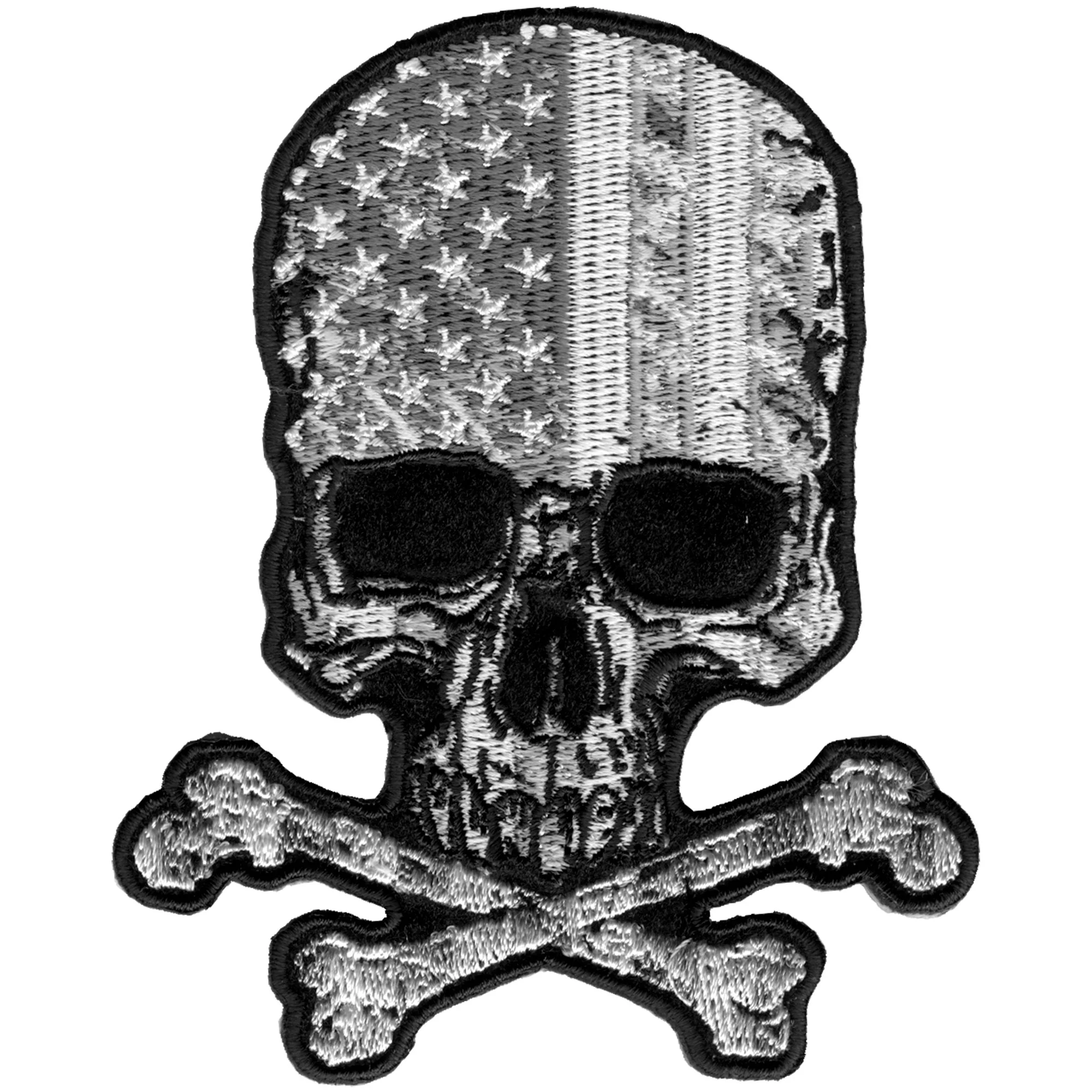 Proven Hot Leathers PPA9450 Flag Skull 3 x 4 Patch Secure