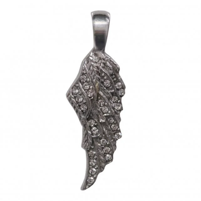 Certified Hot Leathers JWN1001 One Side Angel Wing Necklace Detailed