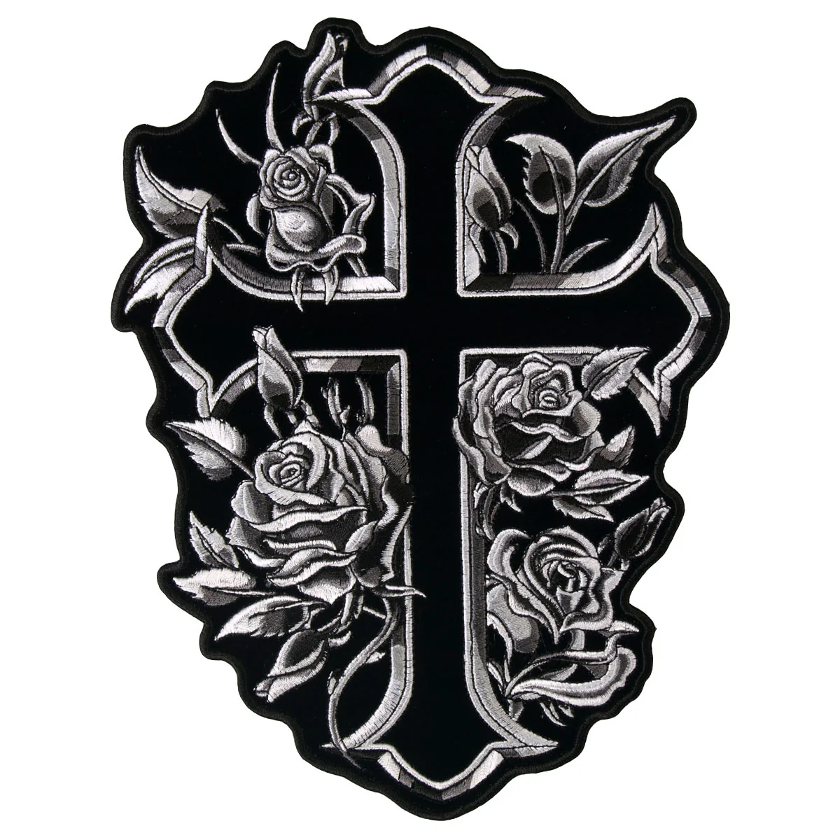 Durable Hot Leathers PPA6667 Cross and Roses 7 x 9 Patch Smart
