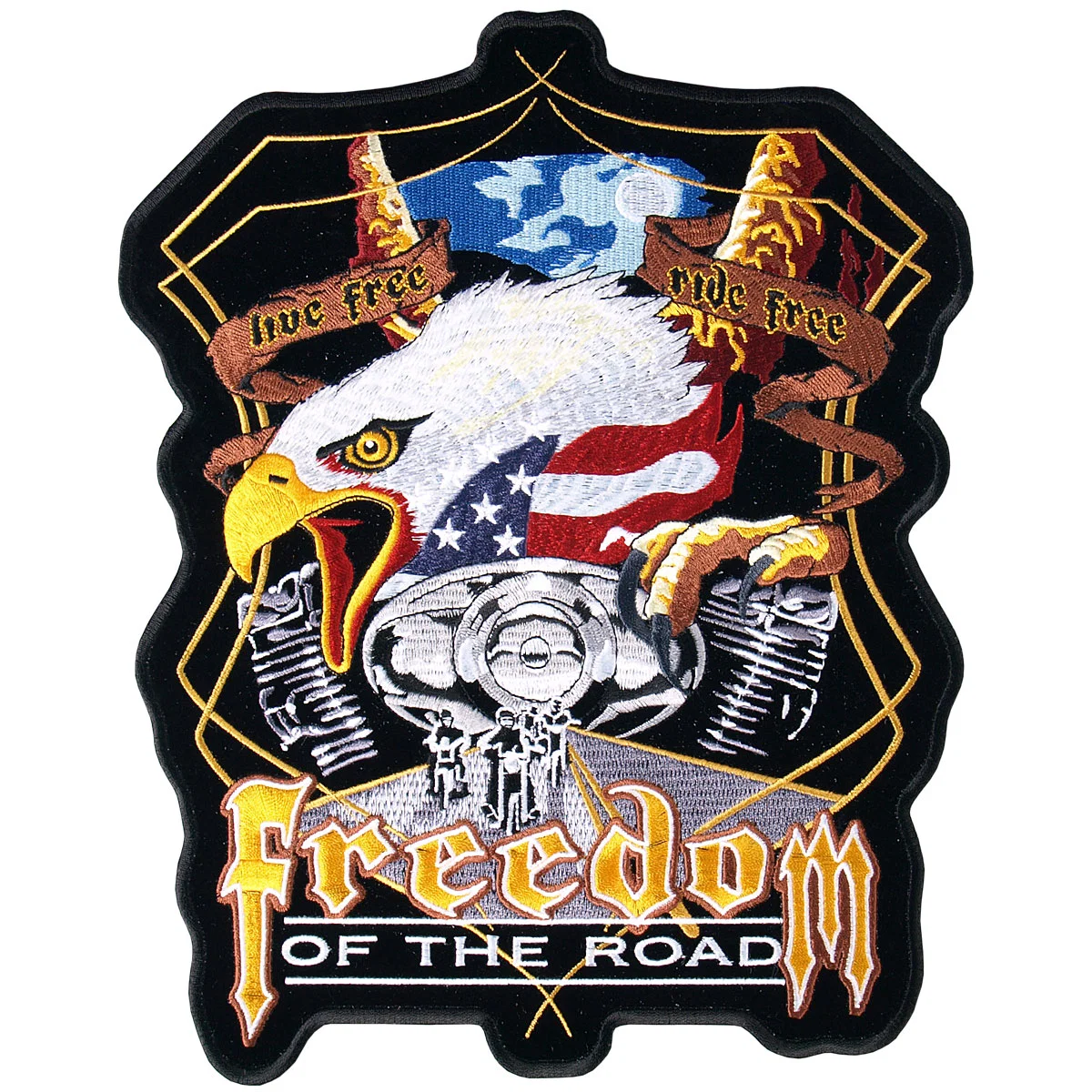 Luxury Hot Leathers PPA3957 Midnight Eagle Biker 9 x 11 Patch Artisan