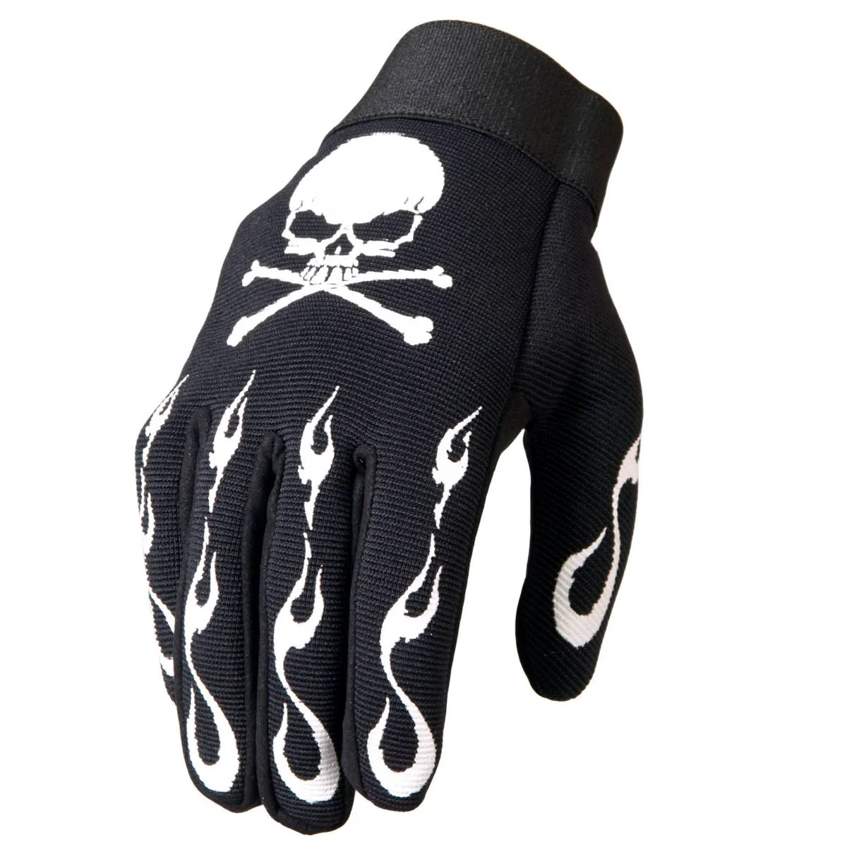 High-Performance Hot Leathers GVM2006 Skull and Crossbones Mechanics Gloves Relaxed