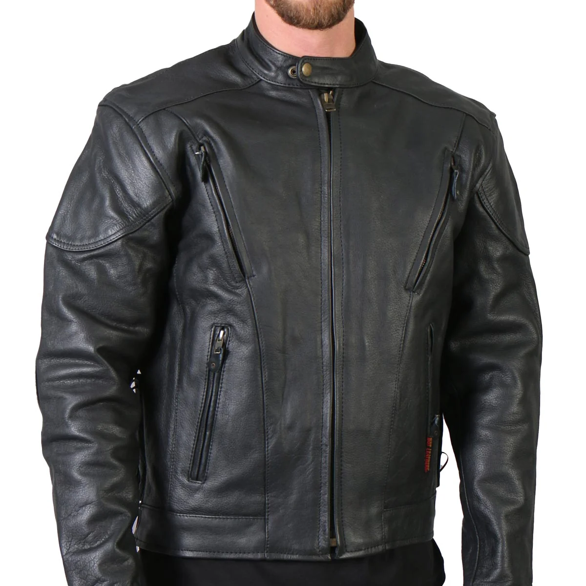 Versatile Hot Leathers Men’s Iron Mile Leather Motorcycle Jacket – JKM1010 IRON MILE Modern