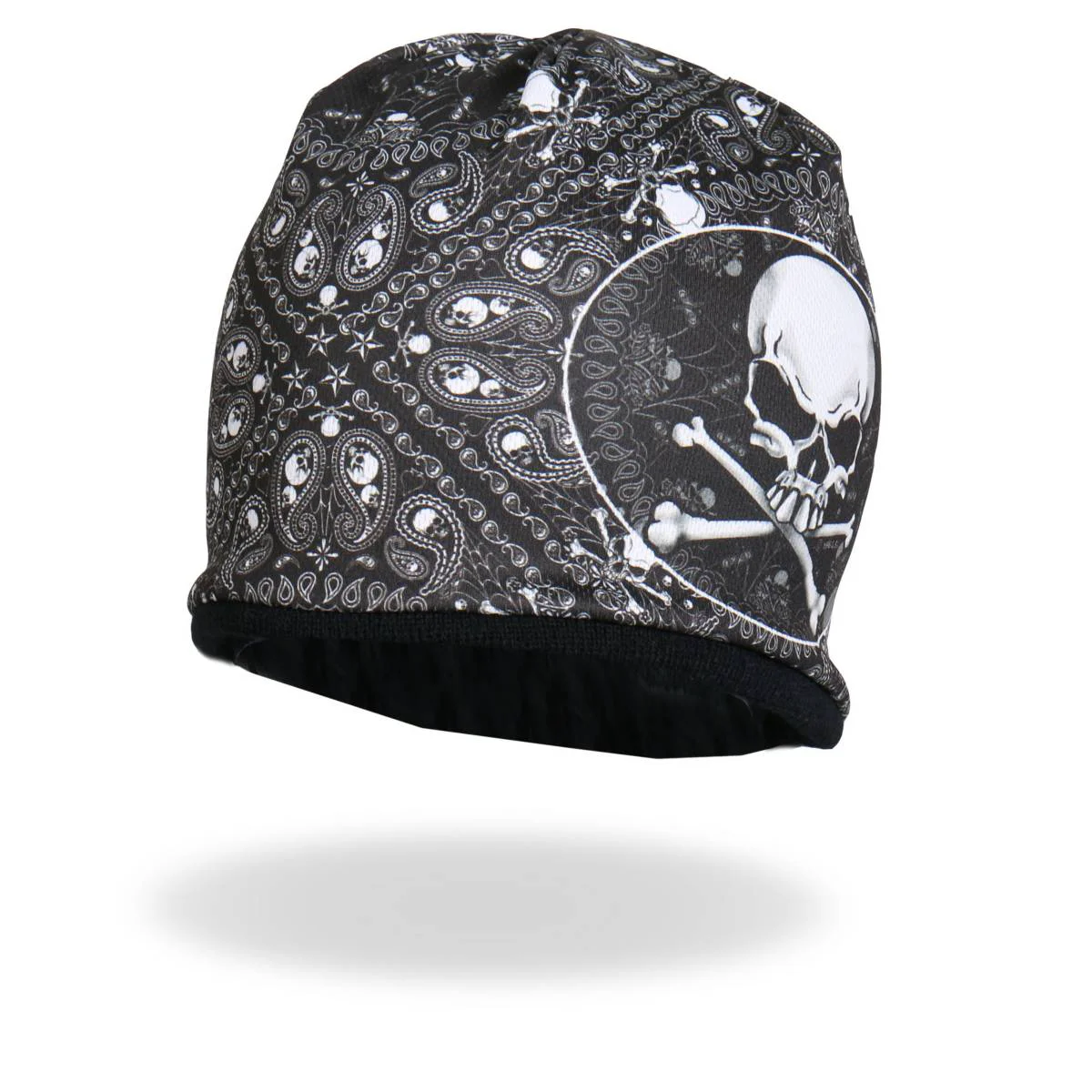 Official Hot Leathers KHC1025 Sublimated Paisley Bones Beanie Excellent