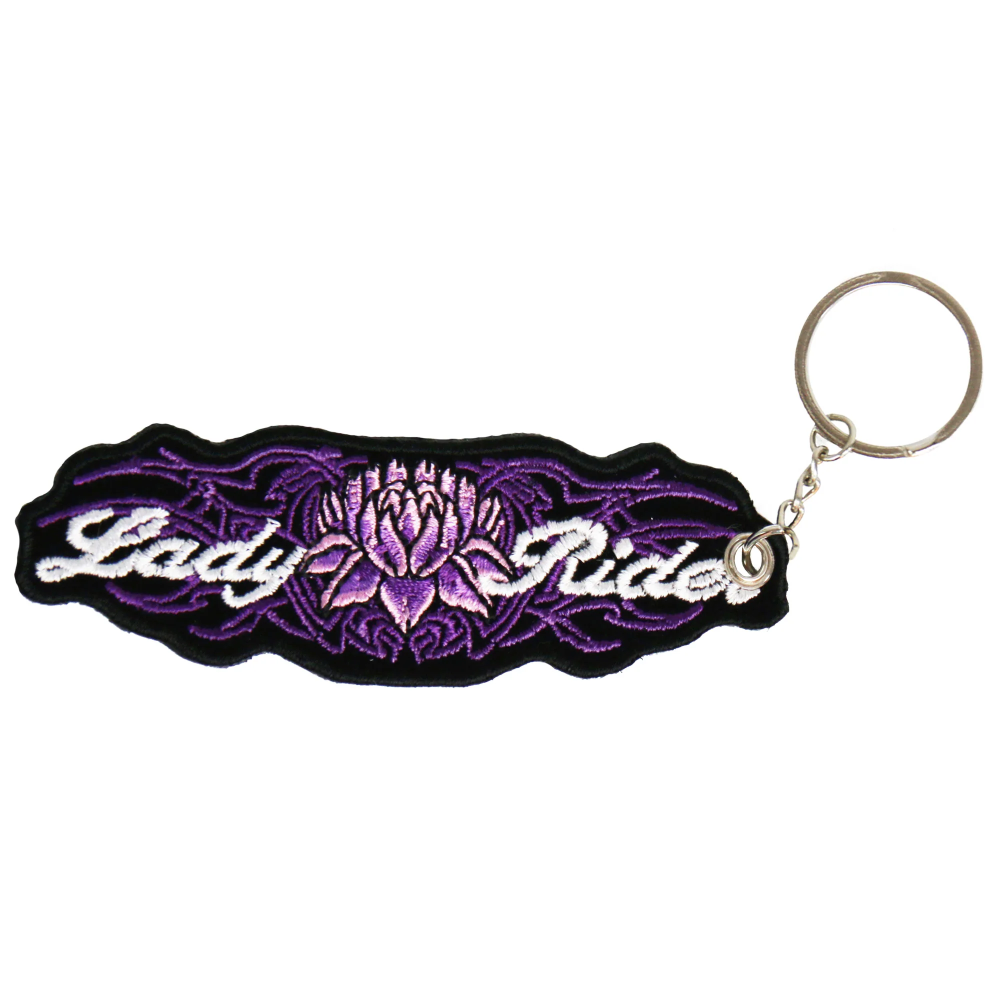 High-End Hot Leathers KCH1032 Lady Rider Lotus Embroidered Key Chain Efficient