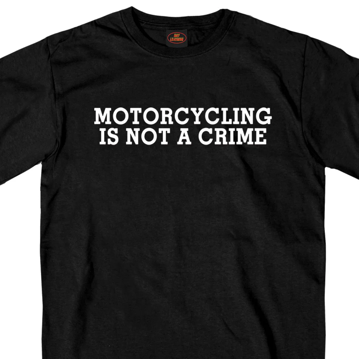 Official Hot Leathers GSB360 Men s Motorcycling Is Not A Crime Shirt Black Short Sleeve T-Shirt Excellent