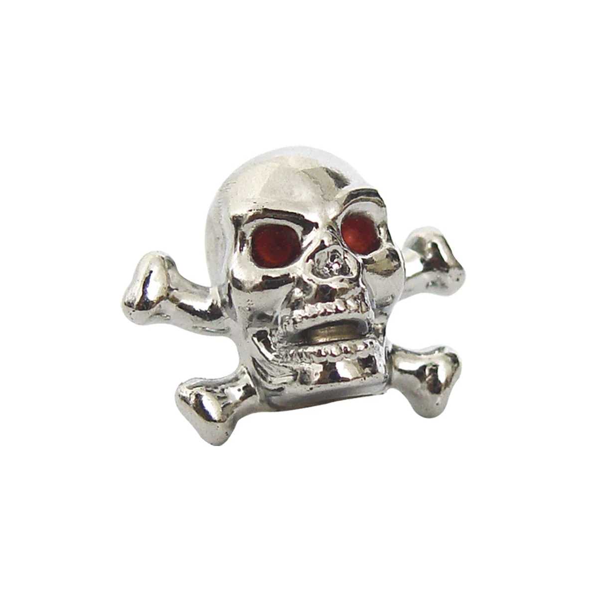 Fine Hot Leathers MPA1219 Chrome Skull and Bones Valve Caps Cover Fast
