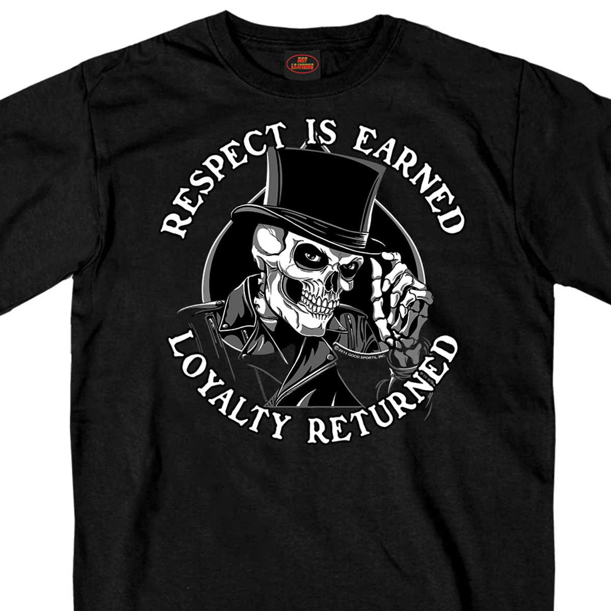Modern Hot Leathers GMS1347 Men s Respect Top Hat Black T-Shirt Advanced