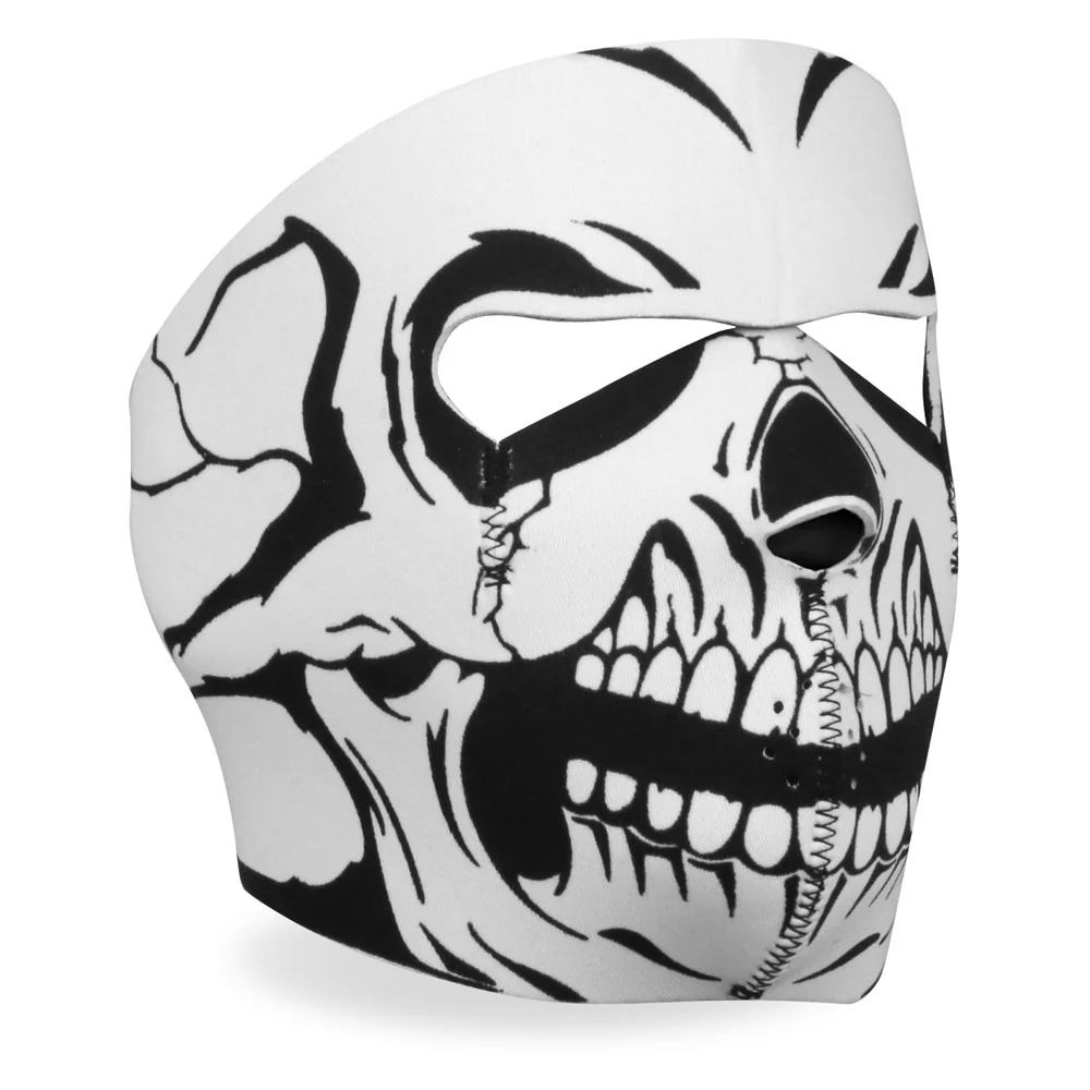Sustainable Hot Leathers FMA1012 Black and White Skull Neoprene Face Mask Effective