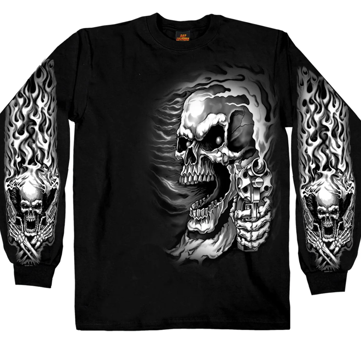 Exceptional Hot Leathers GMD2076 Mens ‘Assassin’ Double Sided Black Long Sleeve Shirt Prestigious
