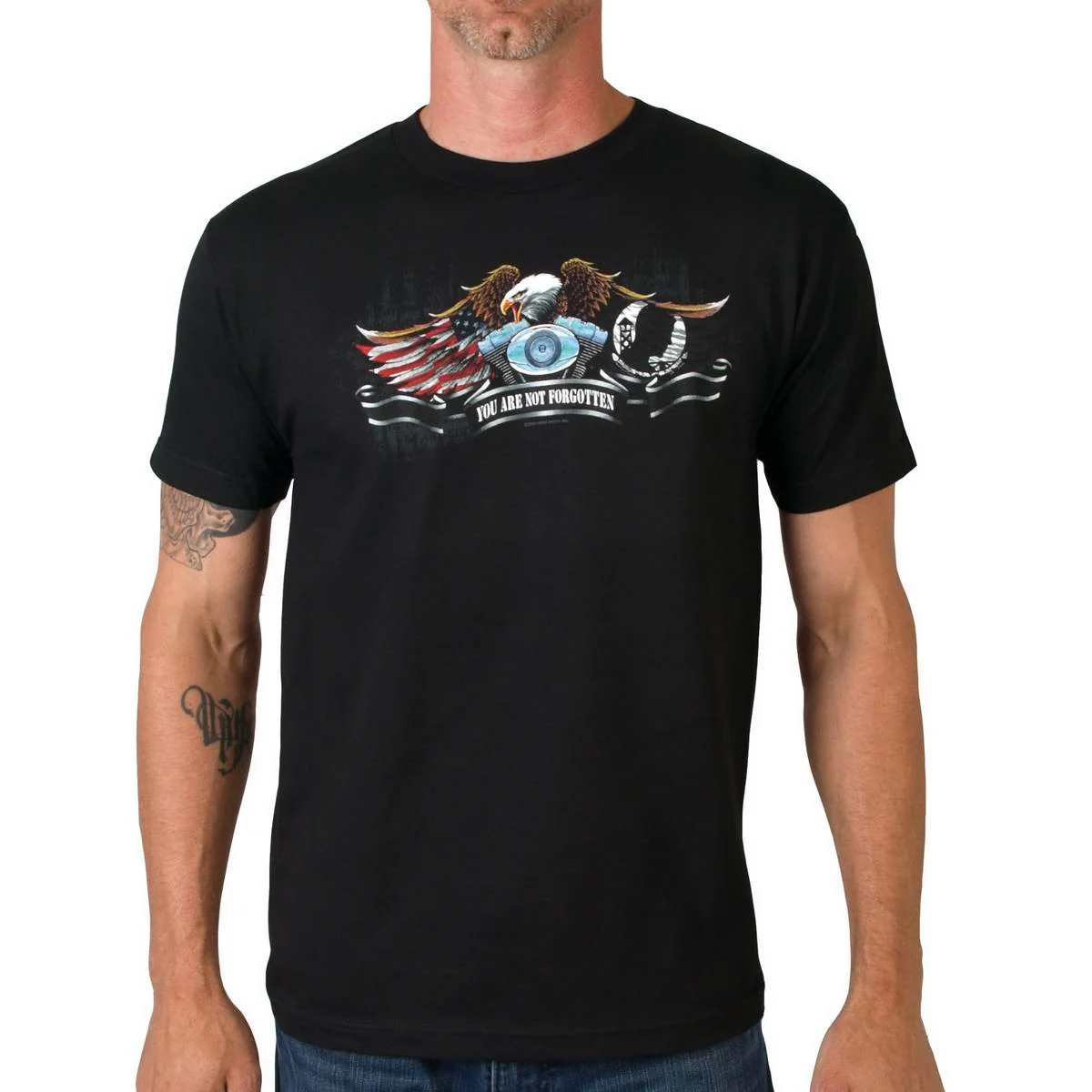 Verified Hot Leathers GMD1031 Men’s ‘All Gave Some’ POW Eagle T-Shirt Exclusive