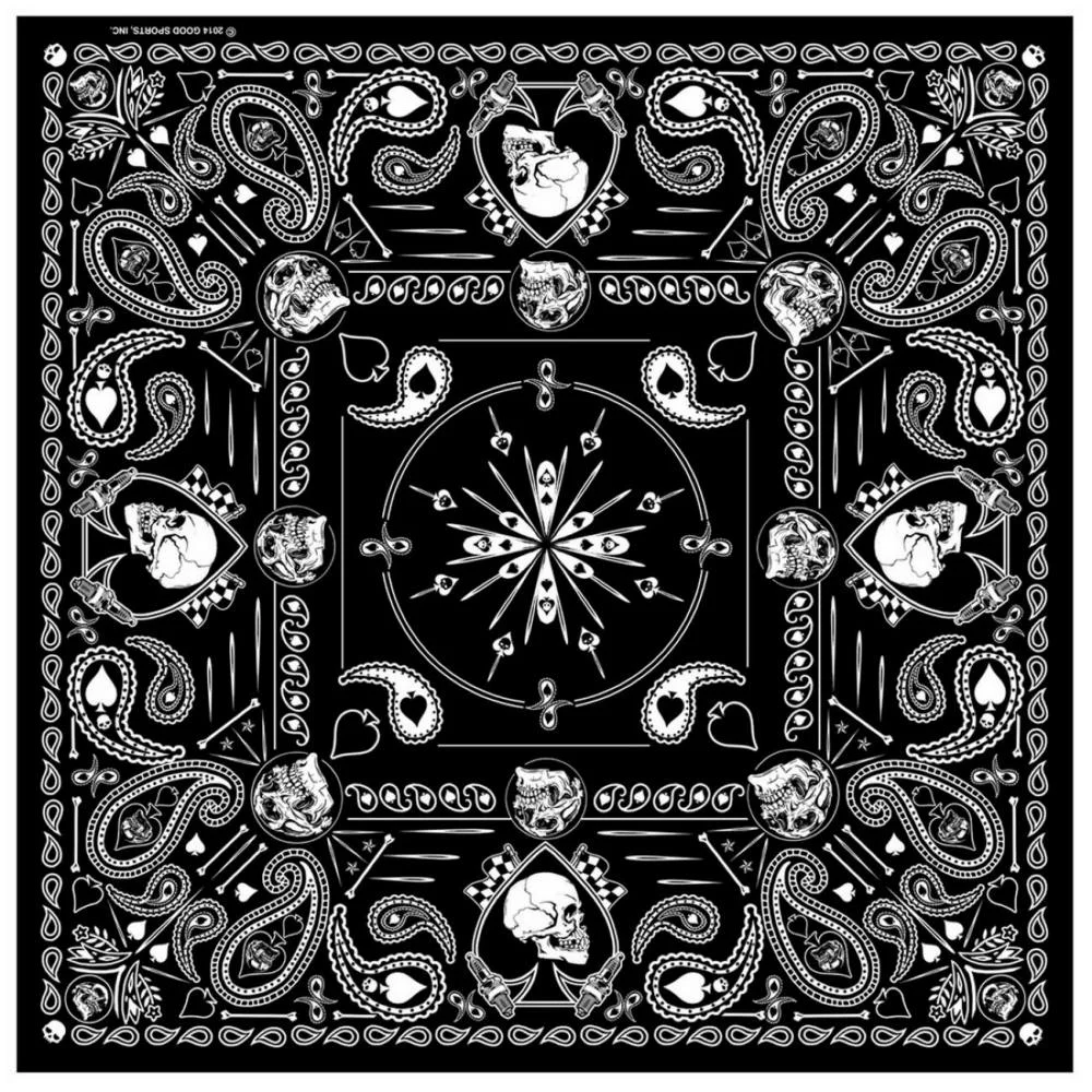 Breathable Hot Leathers BAB1075 Spade Skull Paisley Bandana Optimized