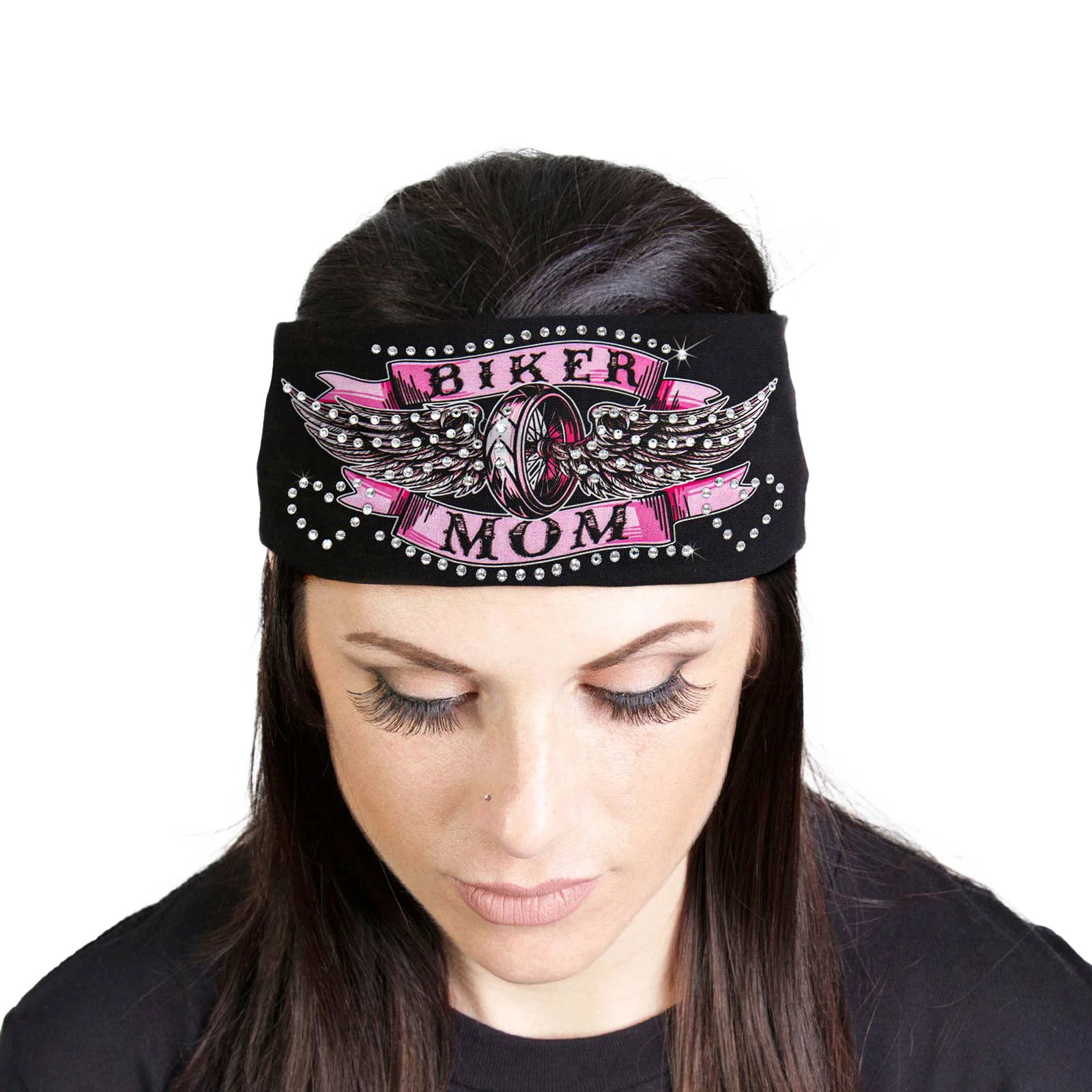 Outstanding Milwaukee Leather Bling Designed Wide Headbands-Headwraps for Women Biker Bandana with Bike Mom – MLA8013 High-Quality