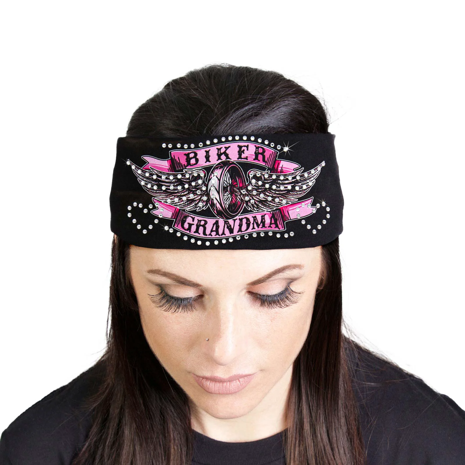 Trusted Milwaukee Leather Bling Designed Wide Headbands-Headwraps for Women Biker Bandana with Biker Grandma – MLA8012 Elite