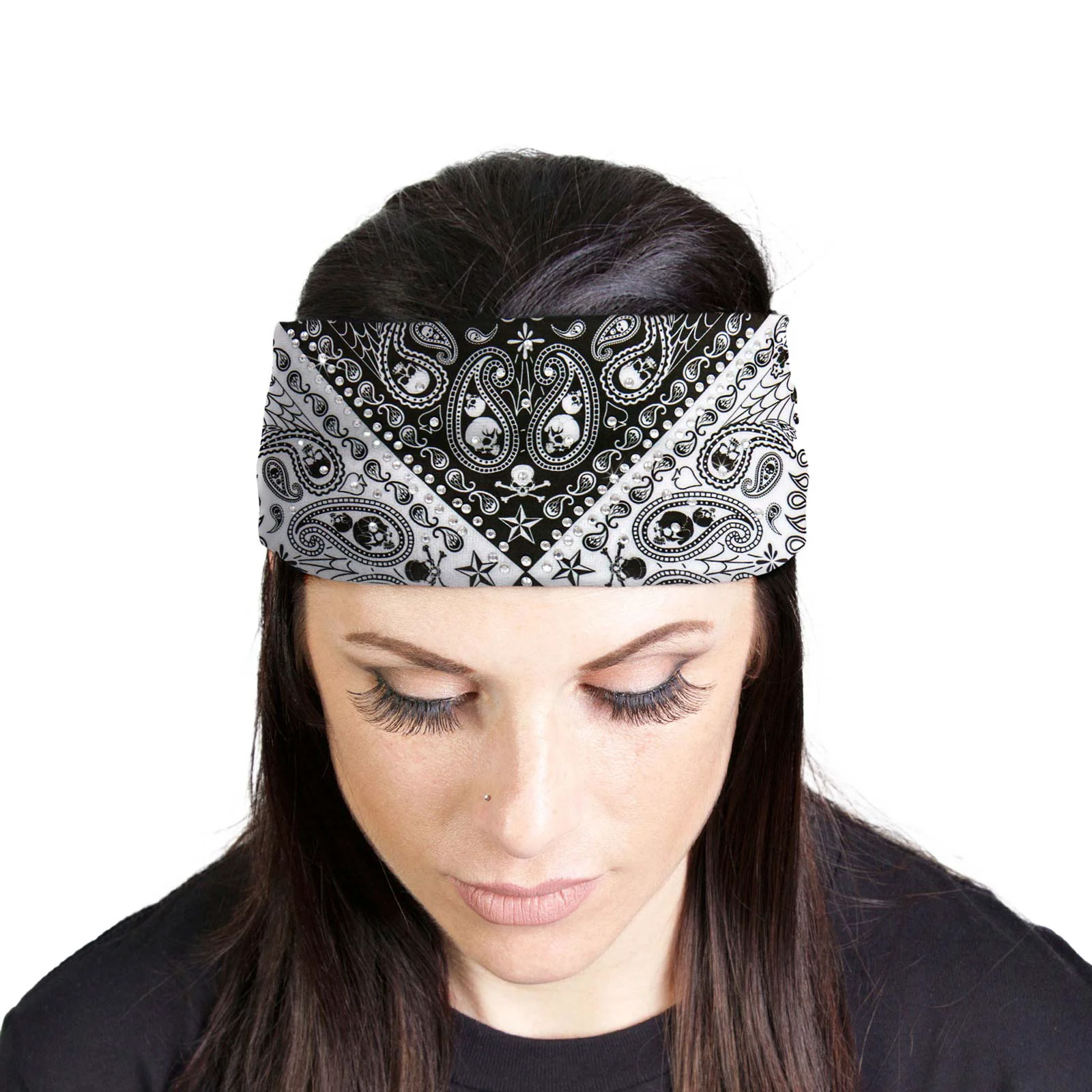 Reliable Milwaukee Leather Bling Designed Wide Headbands-Headwraps for Women Biker Bandana with Skull Paisley – MLA8042 Carefully Designed
