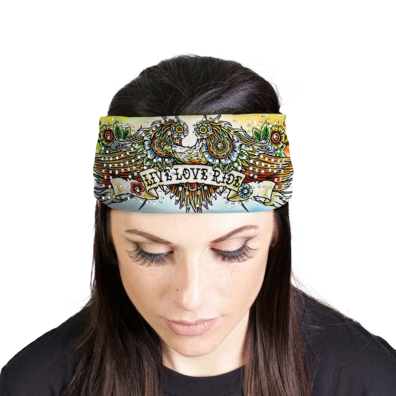 High-Performance Milwaukee Leather Bling Designed Wide Headbands-Headwraps for Women Biker Bandana with Tattoo Eagle – MLA8046 Exceptional