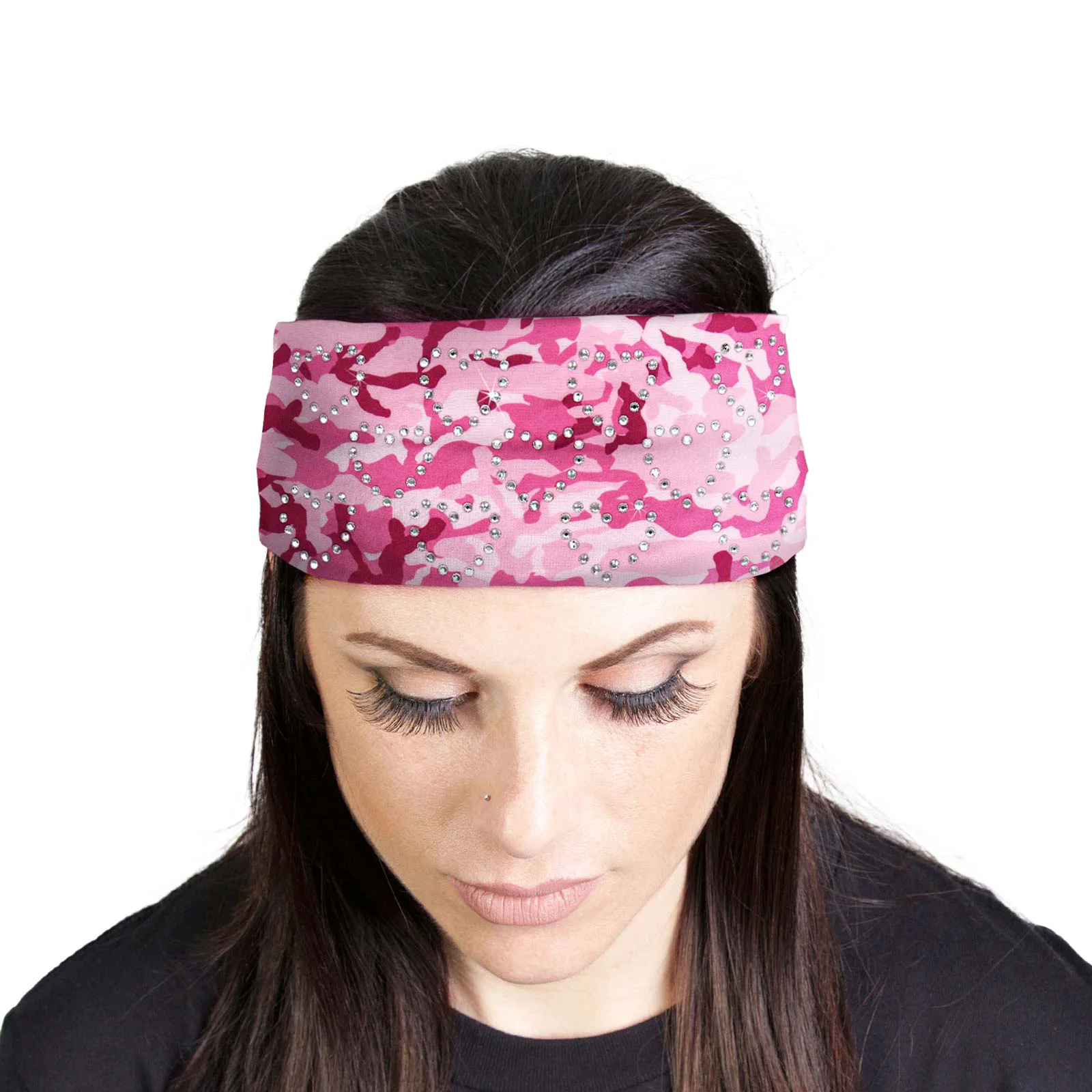 Minimalist Milwaukee Leather Bling Designed Wide Headbands-Headwraps for Women Biker Bandana with Pink Camo – MLA8032 Long-Lasting