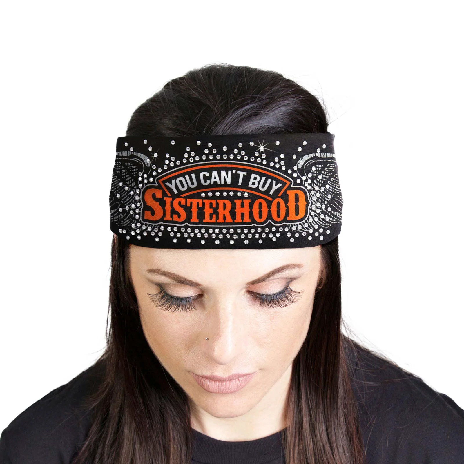 Easy-to-Use Milwaukee Leather Bling Designed Wide Headbands-Headwraps for Women Biker Bandana with Sisterhood – MLA8040 High-Quality