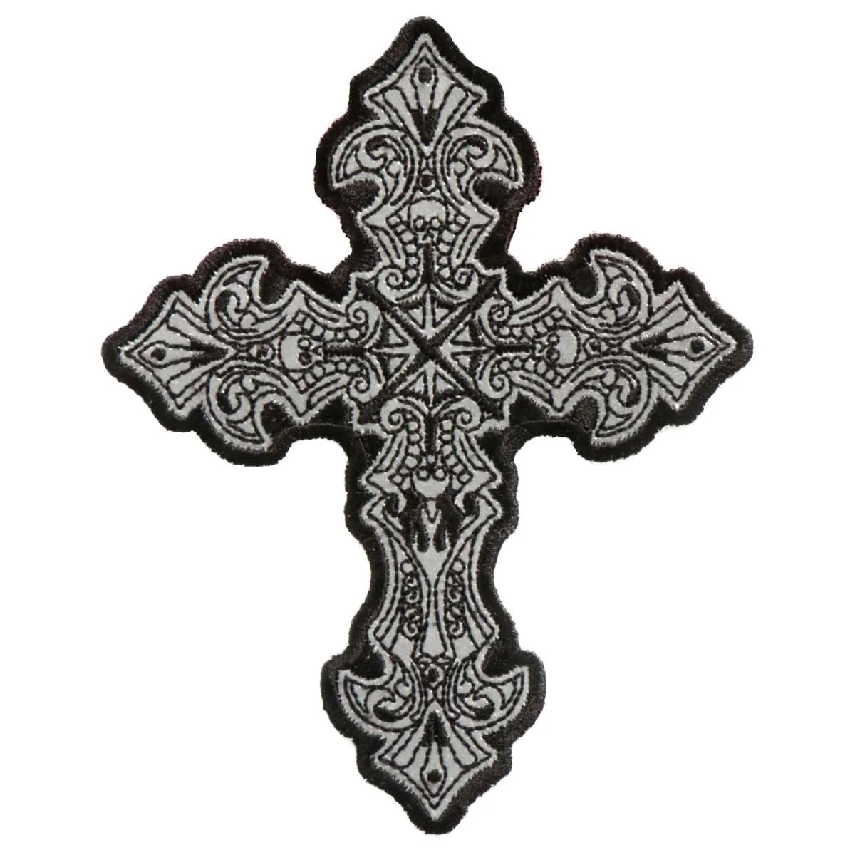 Sustainable Hot Leathers 4 x 5 Reflective Crucifix Patch PPB1210 Expertly Made