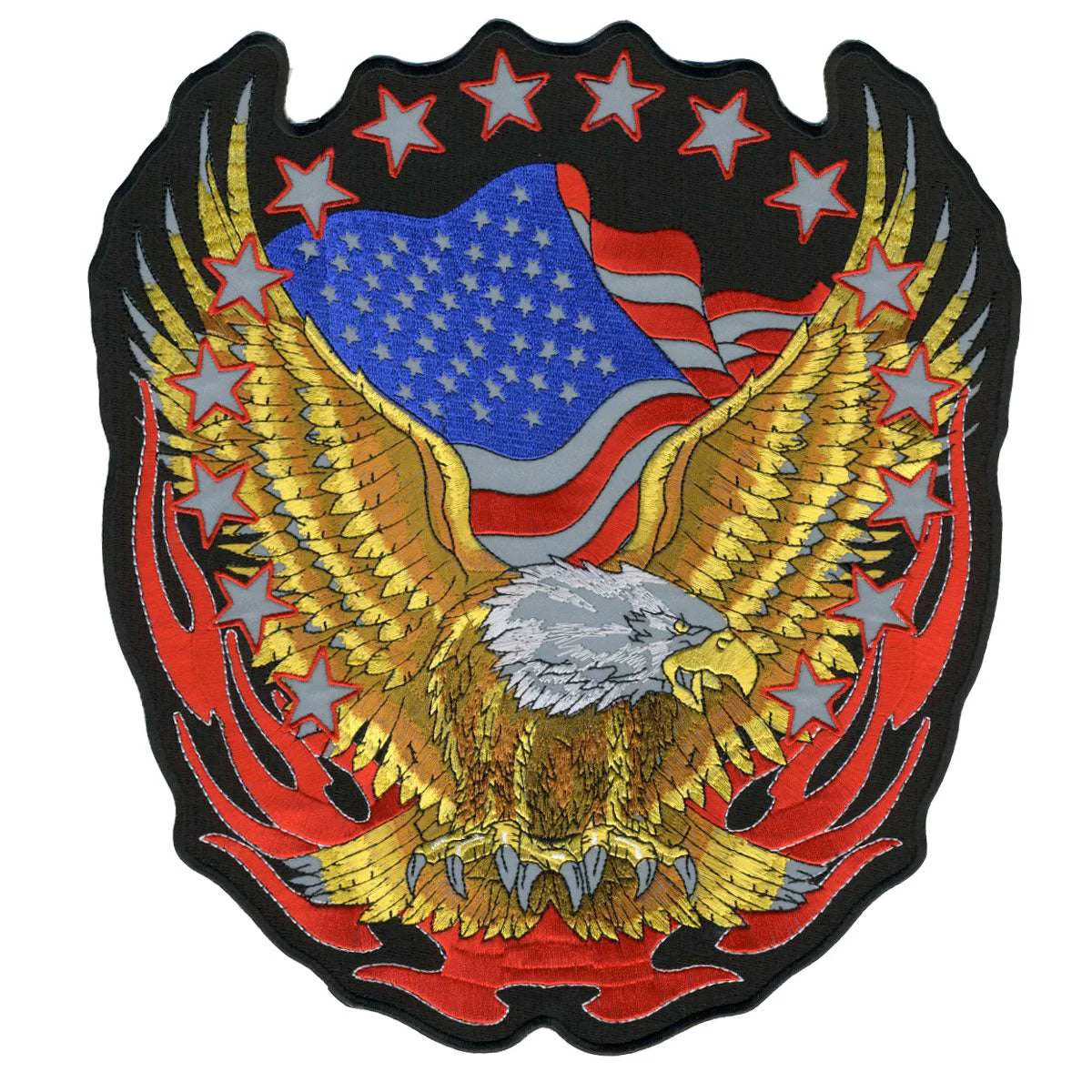 Consistent Hot Leathers Reflective Eagle 10 x 12 Patch PPB1189 Professional