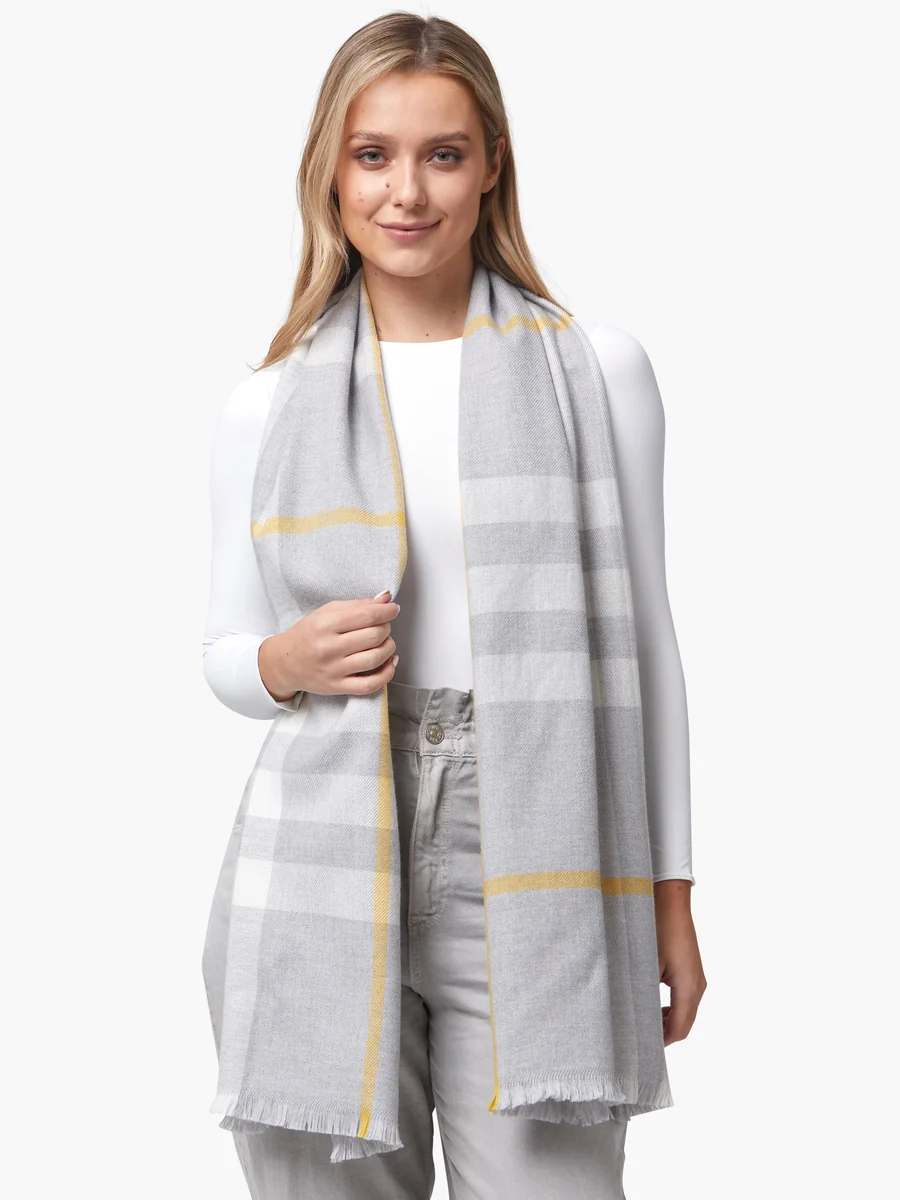 Versatile Foxford Grey Gold Extra-Fine Merino Scarf High-End