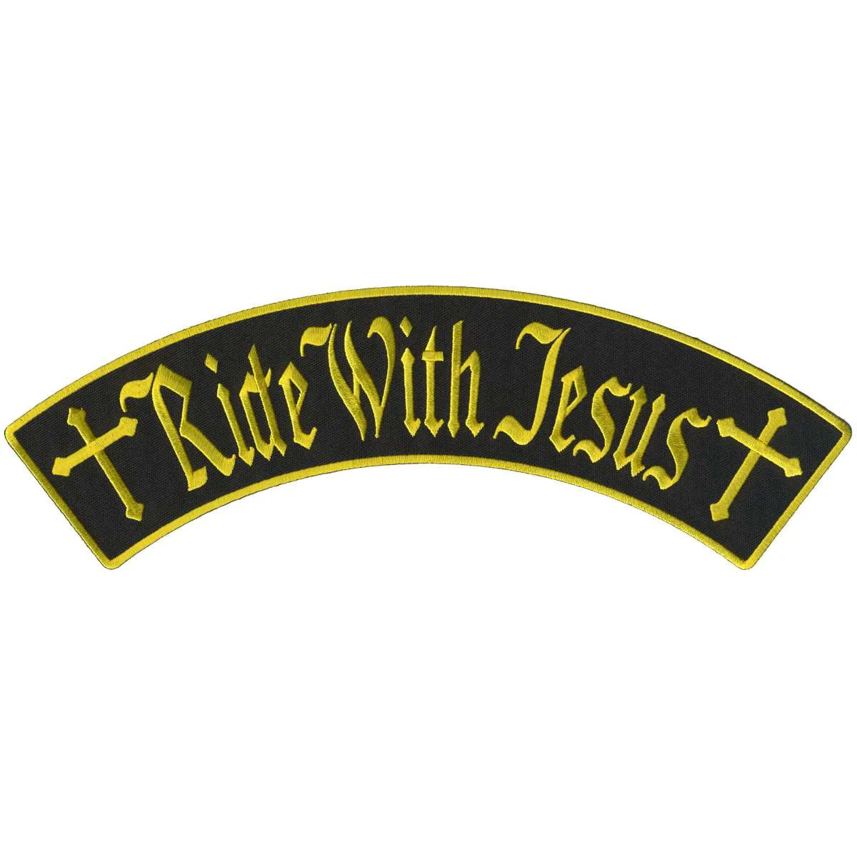 Recyclable Hot Leathers Ride With Jesus 12 X 3 Top Rocker Patch PPM4205 Convenient