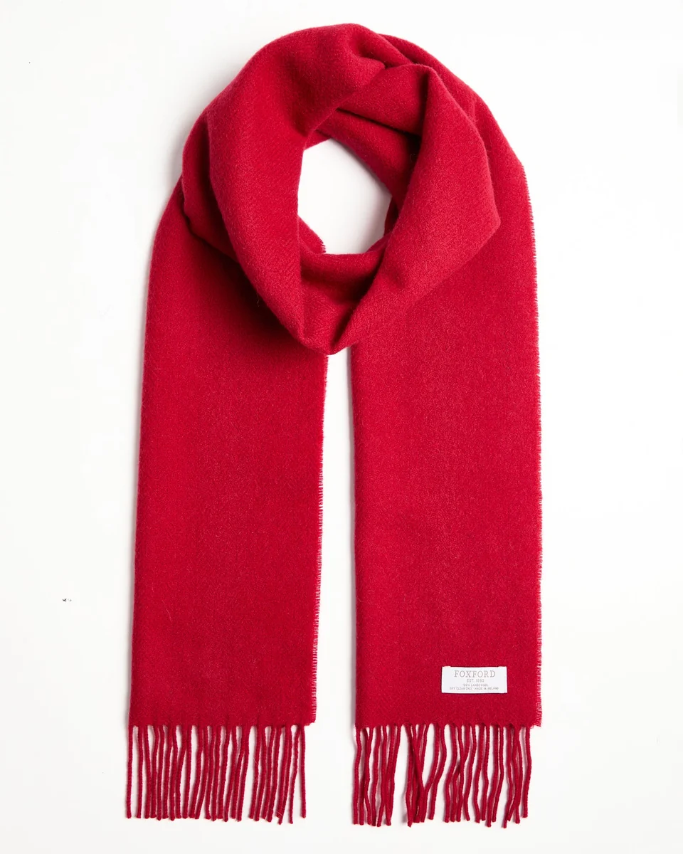 Trusted Foxford Dearg Lambswool Scarf Sustainable